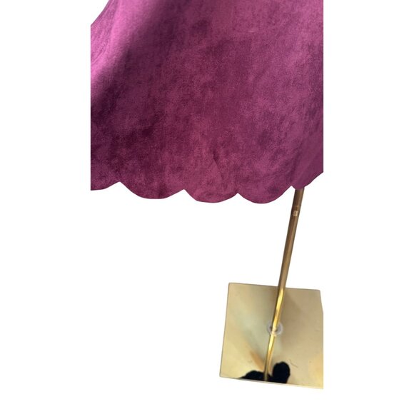 Pappagallo Size 12 Burgundy Suede-Style Scalloped Hem Dress - Picture 10 of 16